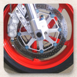 Motorcycles Motorcycle Wheel Red Rims Photo Coaster