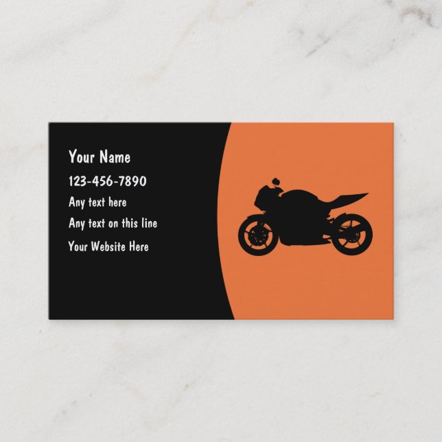 Motorcycling Motorcycle Mechanice Business Cards (Front)