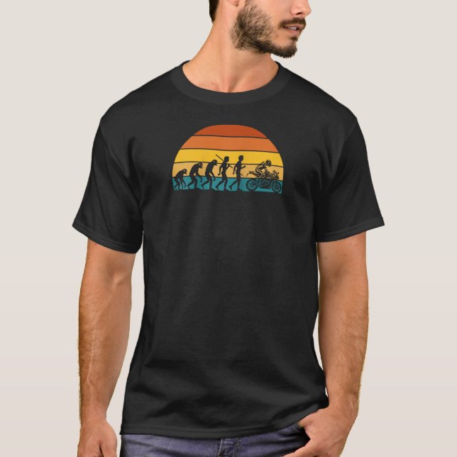 Motorcyclist Biker Evolution For Motorcycle Motorb T-Shirt (Front)