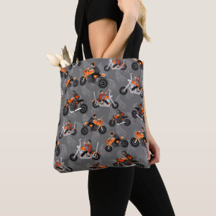 Motorcyclist Gift Offroad Motorcycle Biker Pattern Tote Bag