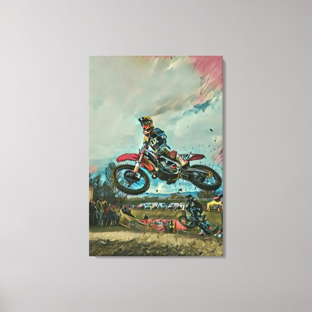 Motorcyclist gifts canvas print (Front)