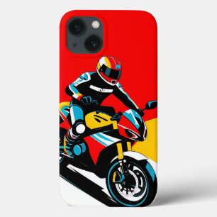 Motorcyclist Leaning into a Sharp Turn iPhone 13 Case