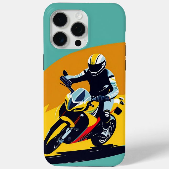 Motorcyclist Leaning into a Sharp Turn Case-Mate iPhone Case (Back)