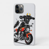 Motorcyclist Riding Through Action-Packed Street