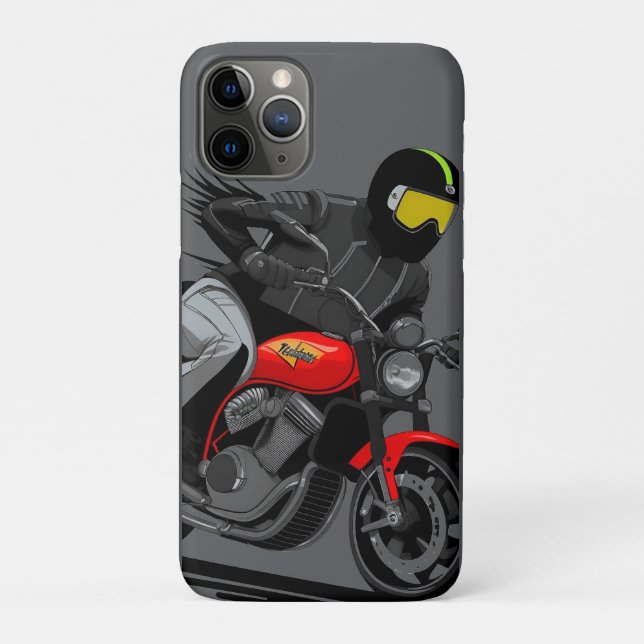Motorcyclist Riding Through Action-Packed Street Case-Mate iPhone Case (Back)