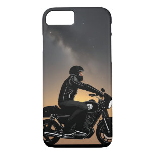 Motorcyclist Riding Under Moonlit Sky Case-Mate iPhone Case