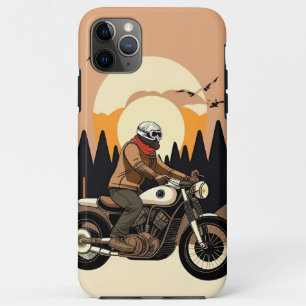 Motorcyclist With Skull Mask Riding iPhone 11 Pro Max Case