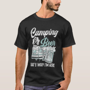 Motorhome Camping Retro Beer Caravan Rv Trailer Ca T-Shirt