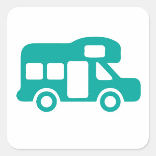 Motorhome Camping Square Sticker