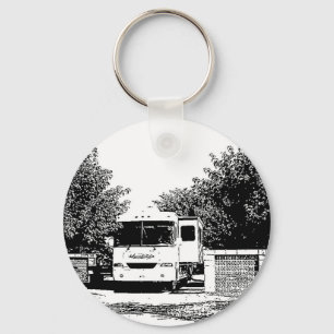 Motorhome in RV Park Keychain