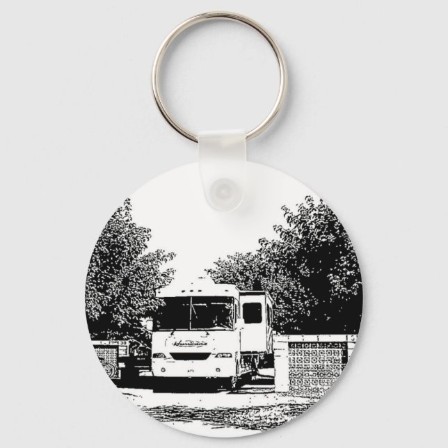 Motorhome in RV Park Keychain (Front)