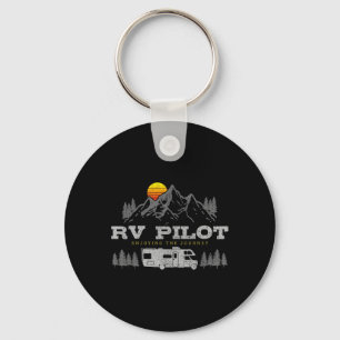 Motorhome Pilots Vintage Mountain Camping Road Tri Keychain