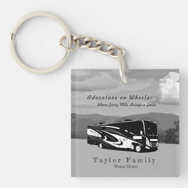Motorhome RV Camper Keychain (Front)