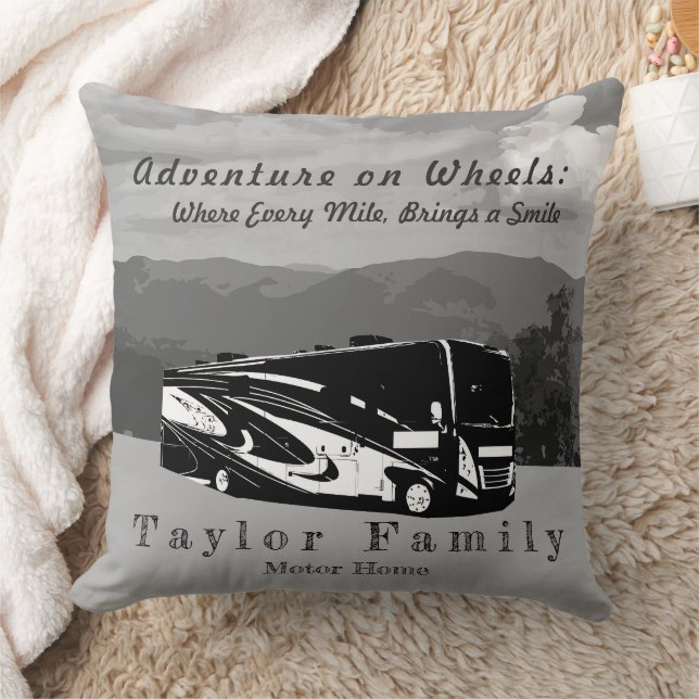 Motorhome RV Camper Throw Pillow (Blanket)