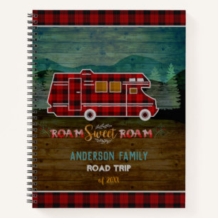 Motorhome RV Camper Travel Van Rustic Personalized Notebook