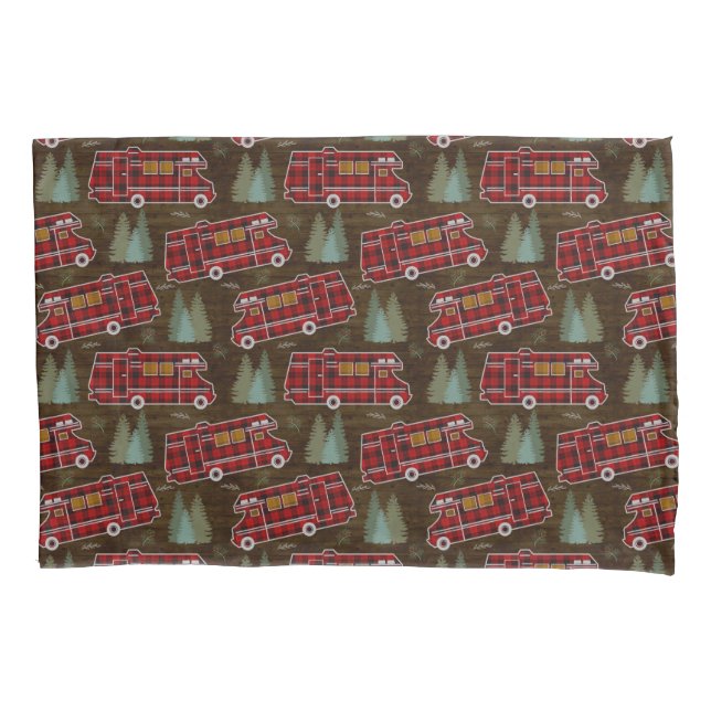 Motorhome RV Camper Travel Van Rustic Pine Pattern Pillowcase (Front)