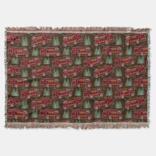 Motorhome RV Camper Travel Van Rustic Pine Pattern Throw Blanket