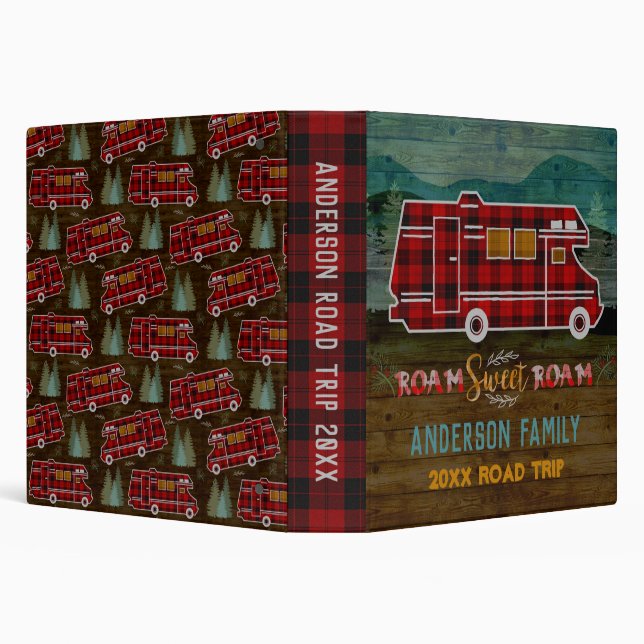 Motorhome RV Camper Travel Van Rustic Road Trip Binder (Background)