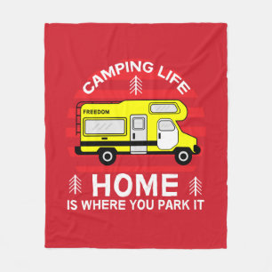 Motorhome   RV Motorhome   Camping Life Latte Mug  Fleece Blanket