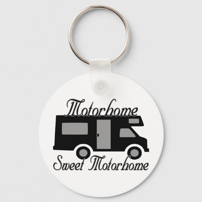 Motorhome Sweet Motorhome RV Keychain (Front)