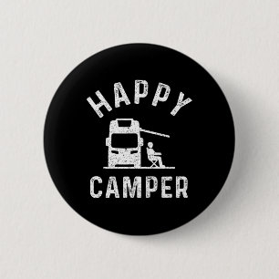 Motorhome T Shirts Happy Camper 2 Inch Round Button