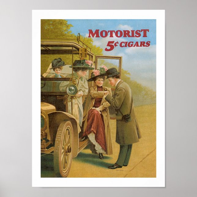 Motorist Cigars Automobile Ad Art Vintage Poster (Devant)