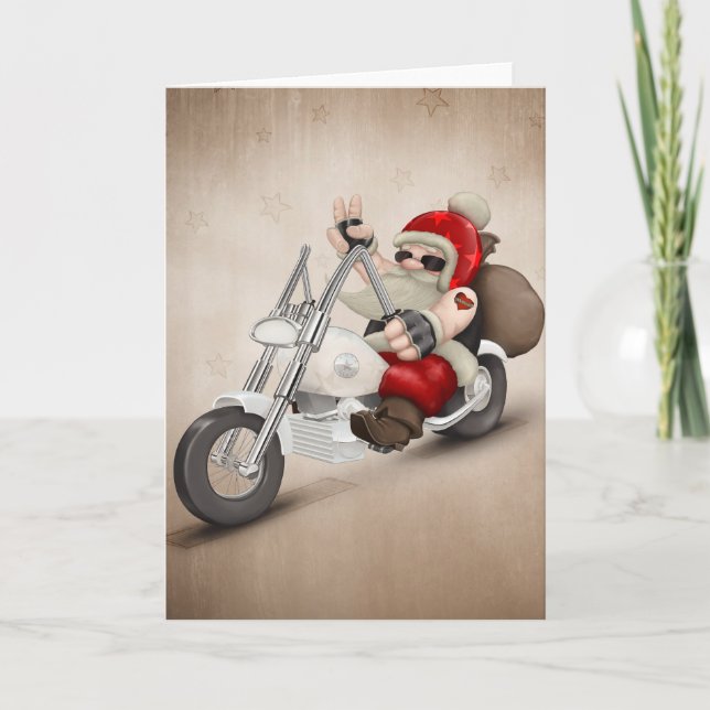 Motorized Santa Claus Holiday Card (Front)