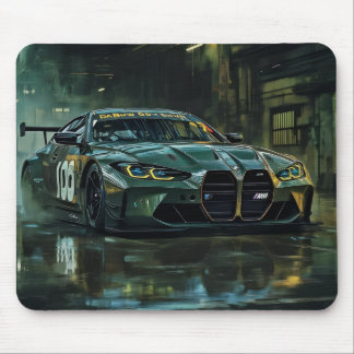 Motorsport GT Racing Car Mouse Mat - Dark Green