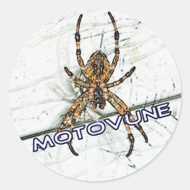 MOTOVUNE spider colour Classic Round Sticker (Front)