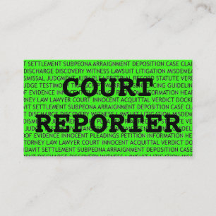 Mots Cartes de visite du journaliste du tribunal à