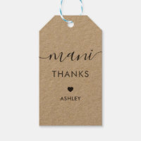 Mots-clés Mani Thanks, étiquette cadeau de kit de