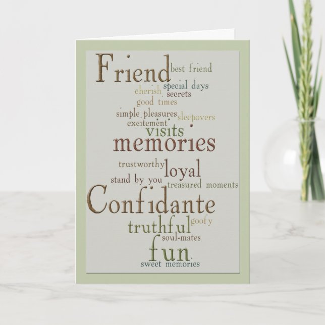 Mots de carte de voeux d'amitié (Devant)