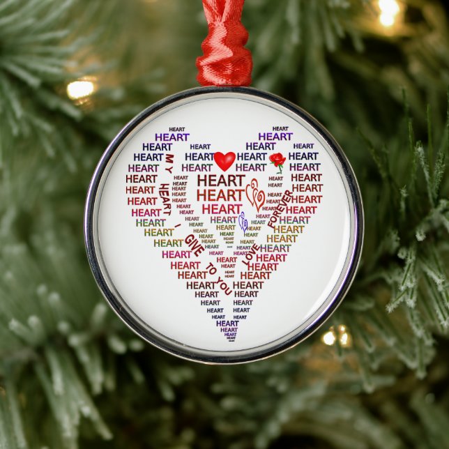 Mots de coeur Premium ornement rond (Arbre)