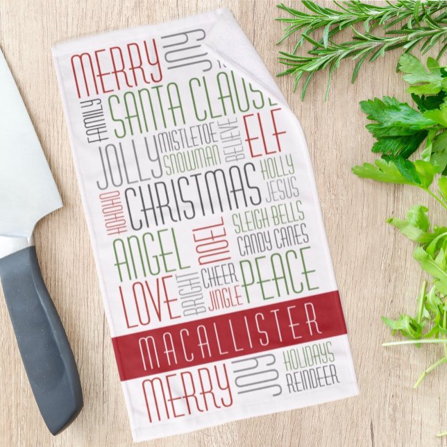 Mots de Noël Serviette personnalisée (Créateur téléchargé)