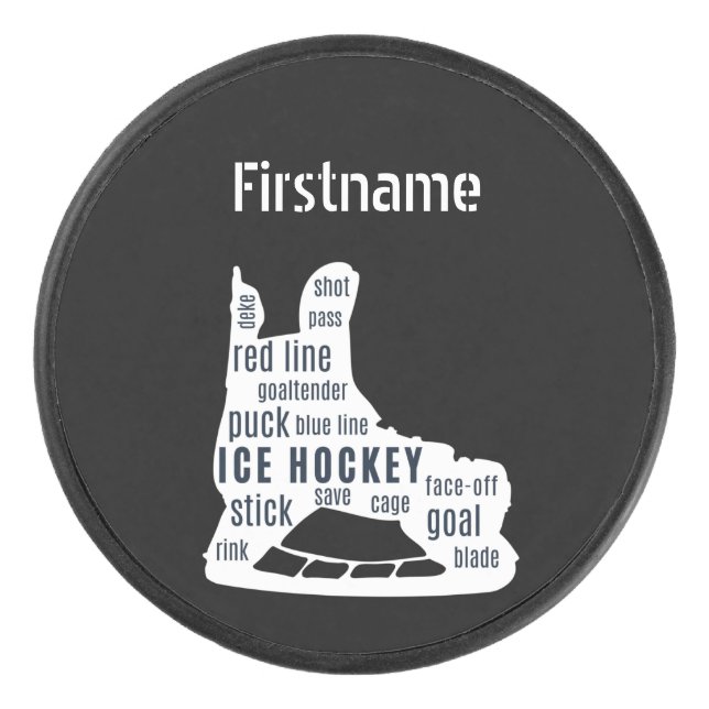 Mots de patinage - Glace personnalisée noire (Devant)