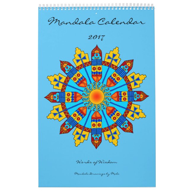 Mots du calendrier 2017 de mandala de la sagesse (Protection)