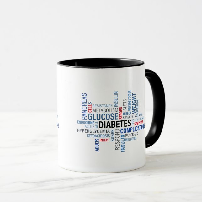 Mots du diabète Combo Mug (Devant droit)