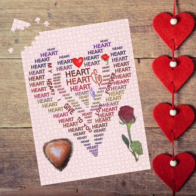 Mots du puzzle de photos du coeur (Words of Heart Photo Puzzle)