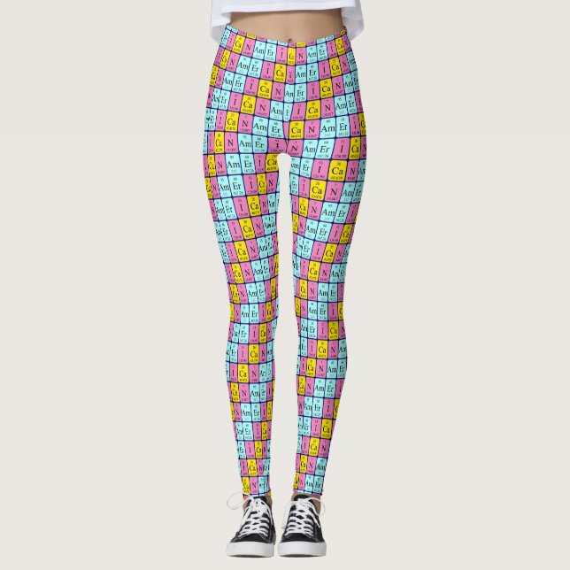 Mots du tableau périodique américain leggings patr (Devant)