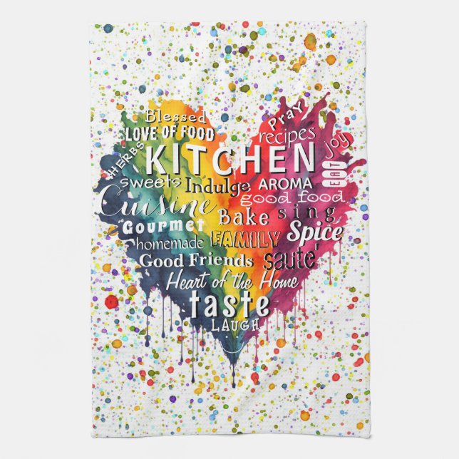 Mots et termes de cuisine Coeur Serviette de cuisi (Vertical)