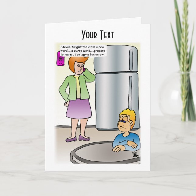 Mots Mauvais Carte de voeux pliée (Devant)