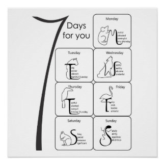 mots positifs pour votre affiche de 7 jours