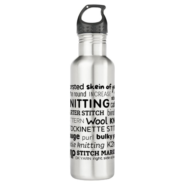 Mots préférés de Knitter Bouteille d'eau inoxydabl (Devant)