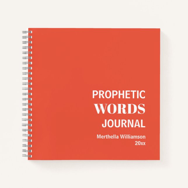 Mots prophétiques Journal de prière personnalisée (Devant)