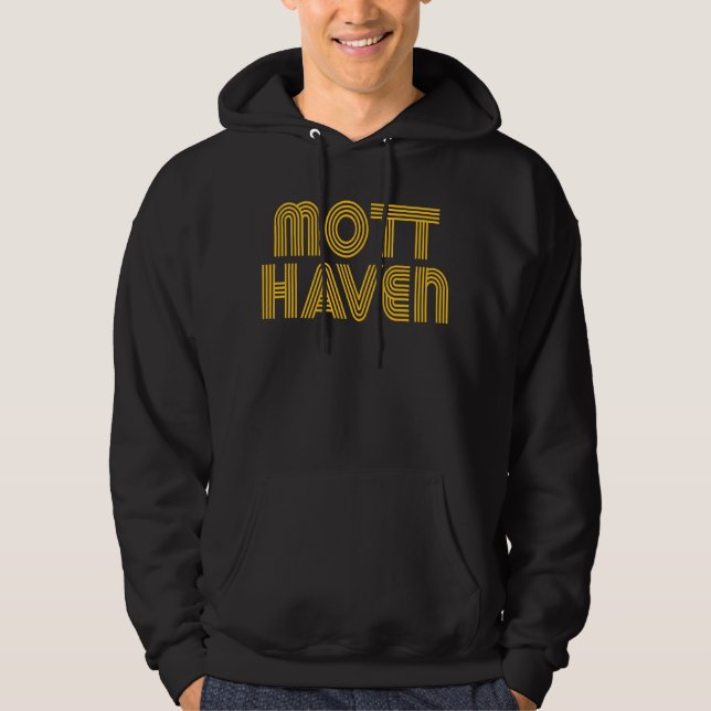 MOTT HAVEN Bronx NY Retro  2 Hoodie (Front)
