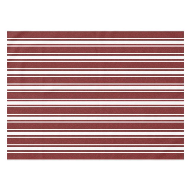 Mottled Double Striped Cranberry Tablecloth (Front (Horizontal))