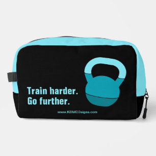 Motto Train Harder Go Further Electric-Blue Black Dopp Kit