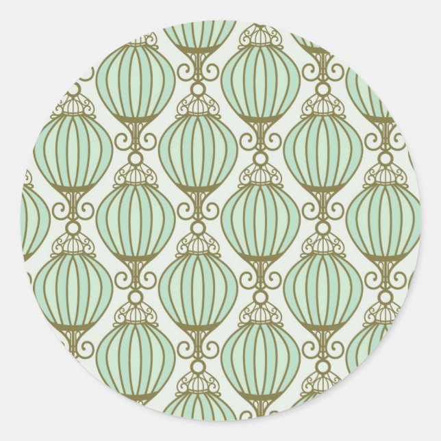 Motton Blue Pattern Classic Round Sticker (Front)