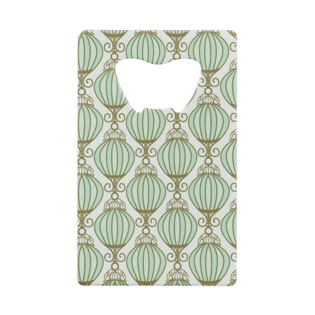 Motton Blue Pattern Credit Card Bottle Opener (Front)
