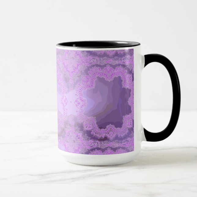 Mouchoir mauve Abstrait Ringer Mug (Droite)